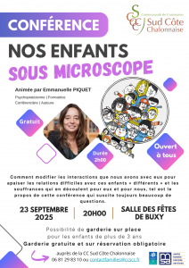 CONFERENCE   NOS ENFANTS SOUS MICROSCOPE